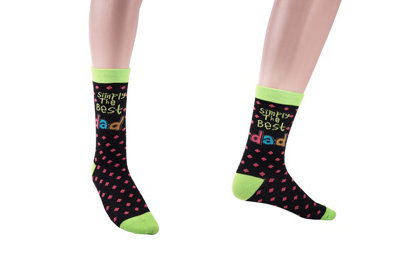 Men's One Size Simply The Best Novelty Socks  Black and Green, One Size UK