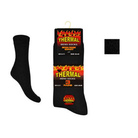 Men's Thermal Work Boot Thick Socks Extra Warm Black 12 Pairs