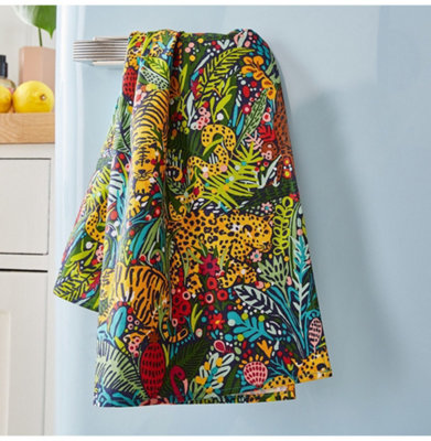 Menagerie Floral Print 100% Cotton Tea Towel Price Comparisons | Compare The Build