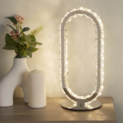 Mendoza Chrome and Clear Glass LED Table Lamp