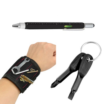 Mens 3 Piece DIY Gadget Gift Set Magnetic Wristband Keyring ...