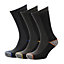 Mens 3pk Storm Ridge Heavy Weight Full Terry Work Socks Reinforced Durability - Grey