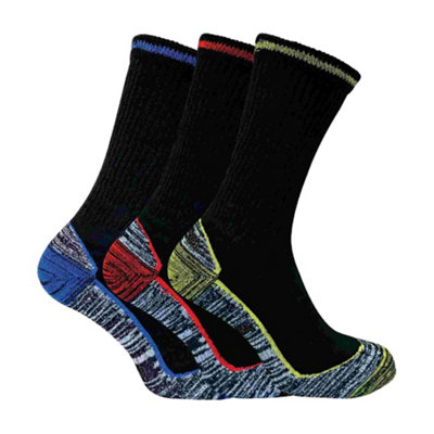 Mens 6 Pack Bamboo Work Socks 6-11 Black