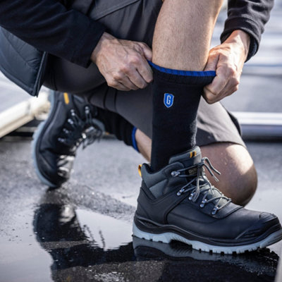 Mens Heavy Duty Work Socks - 4-8 - Black