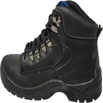 MENS SAFETY TRAINERS SHOES BOOTS WORK STEEL TOE CAP HIKER ANKLE BLACK size 13 uk