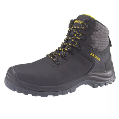 Mens Stanley Nova Leather Safety Steel Toecap Boots Lace Up In Black - 4