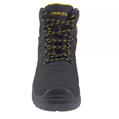 Mens Stanley Nova Leather Safety Steel Toecap Boots Lace Up In Black - 5