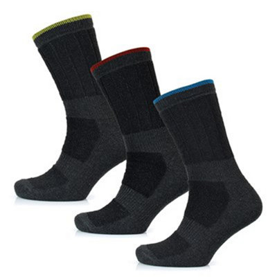 Mens Storm Ridge Hardwearing Work Socks 3 Pair Pack Cotton Blend 7-11 - Black