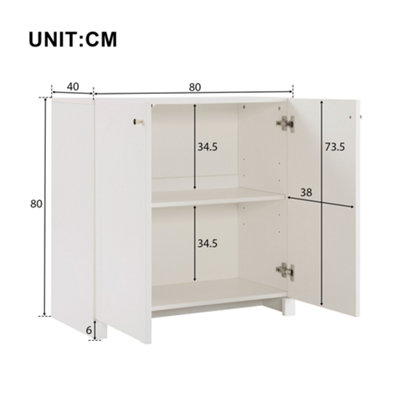Merax Sideboard Cabinet with 2 Door, Storage Cupboard with Adjustable ...