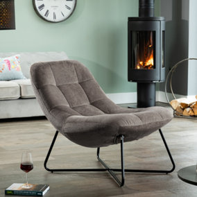 Merced Fabric Accent Chair - Dark Grey