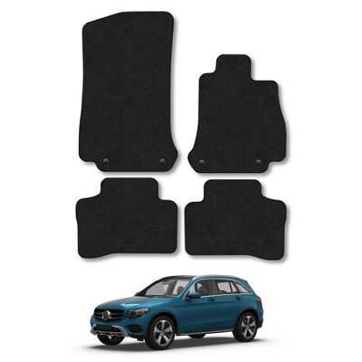 3D Molded TPE Floor Mats For Mercedes GLK 2008-2015 - Black, 4-Piece, All-Weather, Bamboli LTD