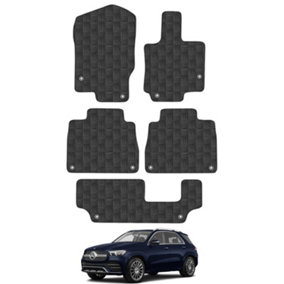 Mercedes GLE 2019-Onwards Car Floor Mats Rubber Tailored Fit Set Heavy-Duty 5pcs