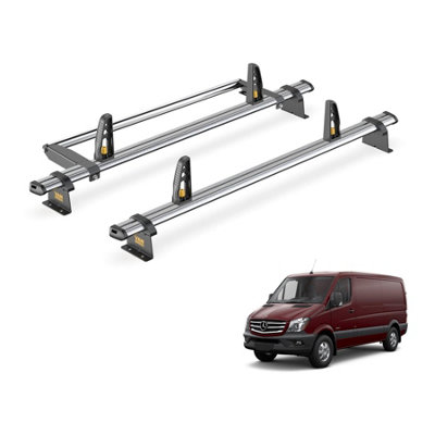 Mercedes Sprinter 2 Bar Roof Rack Ladder Roller for 2006 2018 Medium L2 Wheelbase with Standard H1 Roof Van Guard Trade DIY at B Q