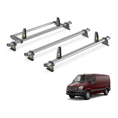 Mercedes Sprinter 3 Bar Roof Rack + Ladder Roller for 2006-2018 (Short (L1) Wheelbase) - Van Guard Trade