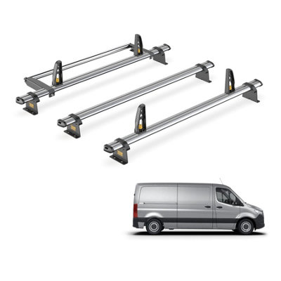 Mercedes Sprinter 3 Bar Roof Rack + Ladder Roller for 2018+ (L2H1) - Van Guard Trade