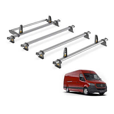 Mercedes Sprinter 4 Bar Roof Rack + Ladder Roller for 2018+ - Van Guard Trade