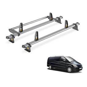 Mercedes Vito 2 Bar Roof Rack + Ladder Roller for 2003-2014 (Extra Long (L3) Wheelbase with Barn Doors) - Van Guard Trade