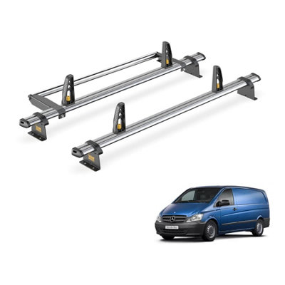 Mercedes Vito 2 Bar Roof Rack + Ladder Roller for 2003-2014 (With Rear Tailgate Door) - Van Guard Trade