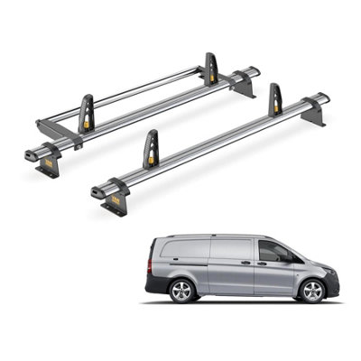 Mercedes Vito 2 Bar Roof Rack + Ladder Roller for 2015+ (Extra Long (L3) Wheelbase with Barn Doors) - Van Guard Trade