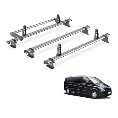 Mercedes Vito 3 Bar Roof Rack + Ladder Roller for 2003-2014 (Long (L3) Wheelbae Models) - Van Guard Trade