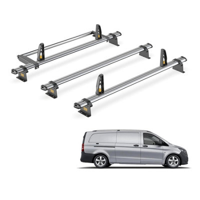 Mercedes Vito 3 Bar Roof Rack + Ladder Roller for 2015+ (Extra Long (L3) Wheelbase with Barn Doors) - Van Guard Trade