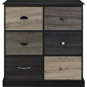 Mercer storage cabinet with 6 doors in multicolour / black