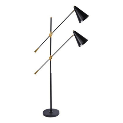 Mercer Twin Head Floor Lamp E27 40W - Iron - L100 x W100 x H170 cm ...