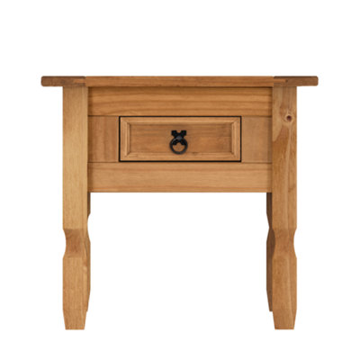 Mercers Furniture Corona 1 Drawer Lamp Table Coffee End Unit Solid Pine with Mexican Styling