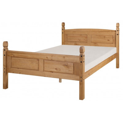 Mercers Furniture Corona 4'6" Double High End Bed Frame Solid Pine with Mexican Styling