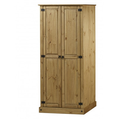 Mercers Furniture Corona Budget 2 Door 1 Shelf Wardrobe Solid Pine with Mexican Styling