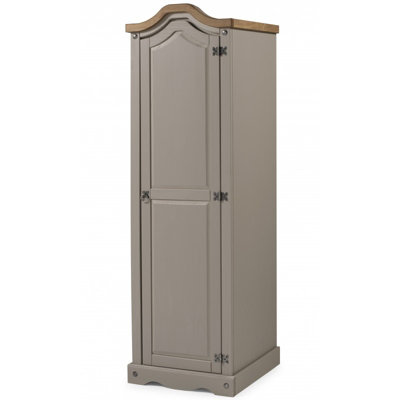 Mercers Furniture Corona Grey Wax 1 Door Wardrobe