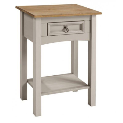 Mercers Furniture Corona Grey Wax 1 Drawer Console Table