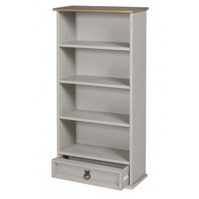 Buy Mercers Furniture Corona Grey Wax 1 Drawer Media Rack DVD Small ...