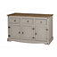 Mercers Furniture Corona Grey Wax 3 Door 3 Drawer Sideboard