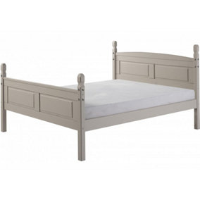 Mercers Furniture Corona Grey Wax 4'6" High End Bed Frame