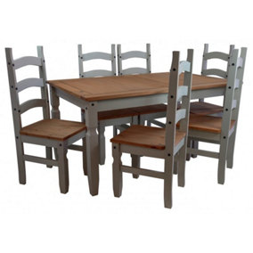 Mercers Furniture Corona Grey Wax 5'0" Dining Table & 4 Chairs