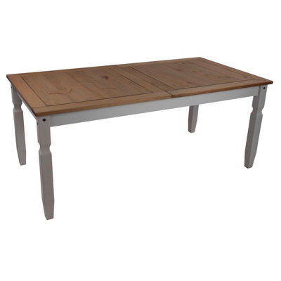 Mercers Furniture Corona Grey Wax 6'0" Dining Table Solid Pine with Mexican Styling