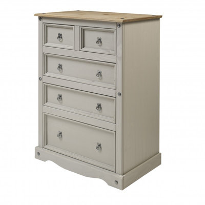 Mercers Furniture Corona Grey Wax Compact 2+3 Chest of Drawers