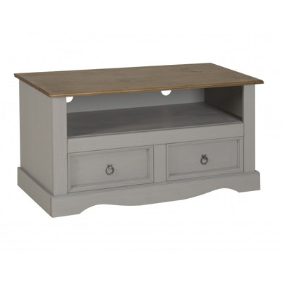 Mercers Furniture Corona Grey Wax Flat Screen TV Unit