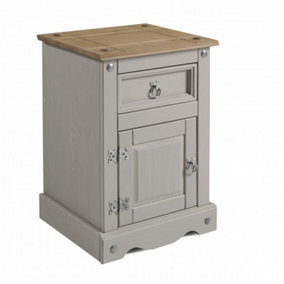 Mercers Furniture Corona Grey Wax Medium Pot Cupboard Bedside Cabinet