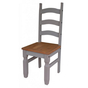 Mercers Furniture Corona Grey Wax Pair of Dining Chairs