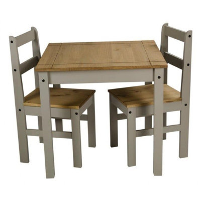 Mercers Furniture Corona Grey Wax Rio Dining Table & 2 Chairs
