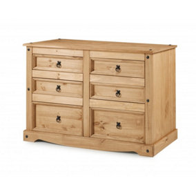 Mercers Furniture Corona Low 3+3 Wide Chest of Drawers