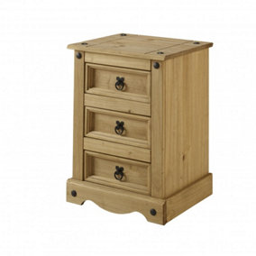 Mercers Furniture Corona Medium 3 Drawer Bedside Cabinet