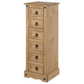 Mercers Furniture Corona Narrow 6 Drawer Bedside Cabinet