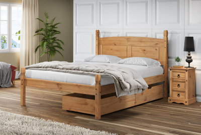 Mercers Furniture Corona Pair of Underbed Drawers Storage Drawers Casters Solid Pine with Mexican Styling