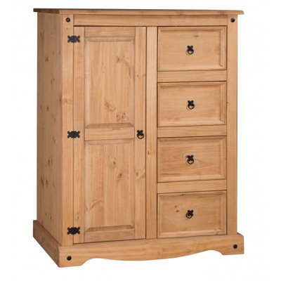 Mercers Furniture Corona Tallboy 1 Door 4 Drawer Wardrobe