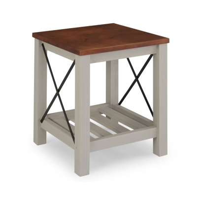 Mercers Furniture Cottage Grey Lamp Table Side End Solid Wood Pine