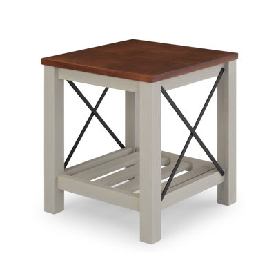 Mercers Furniture Cottage Grey Lamp Table Side End Solid Wood Pine