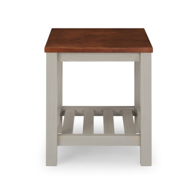 Mercers Furniture Cottage Grey Lamp Table Side End Solid Wood Pine